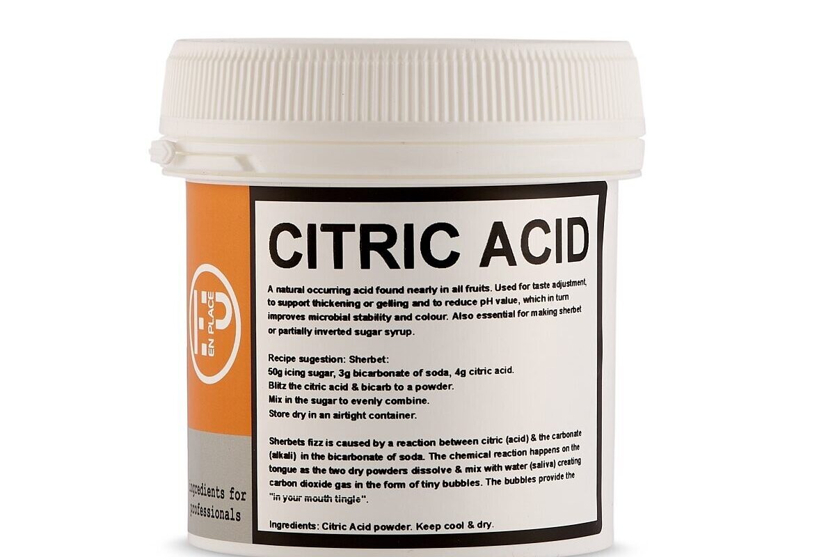 tub of citric acid
