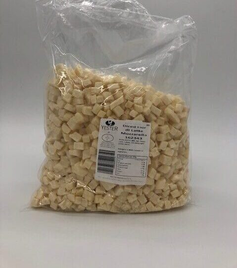 2kg packet of diced flor di latte mozzarella