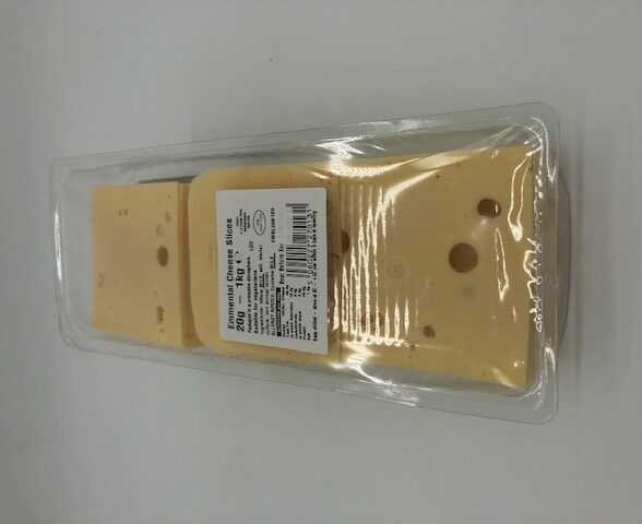 1kg pack of sliced emmental cheese