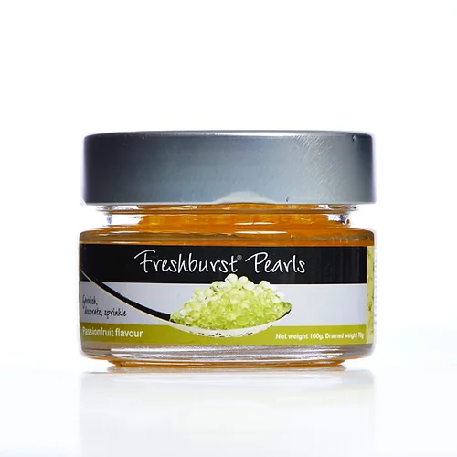jar of passion fruit flavour freshburst pearls