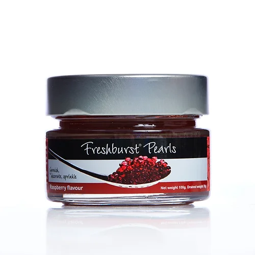 jar of raspberry flavour freshburst pearls