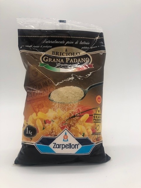 1kg bag of grated grana padano cheese