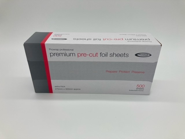 box of 500 premium pre-cut foil sheets