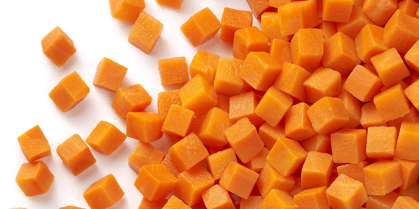 diced prepared raw carrots