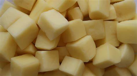 diced prepared raw potatoes