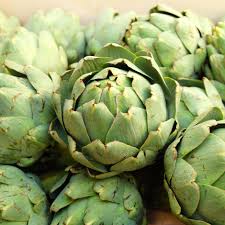 pile of fresh globe artichokes