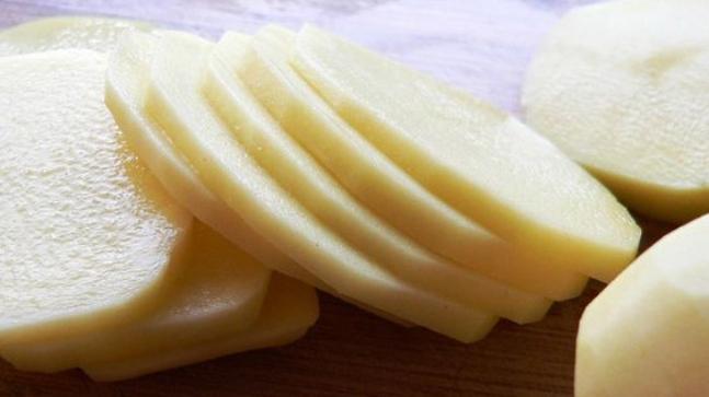 ready prepared sliced potatoes