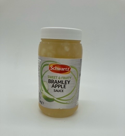 catering size bottle of Schwartz apple sauce